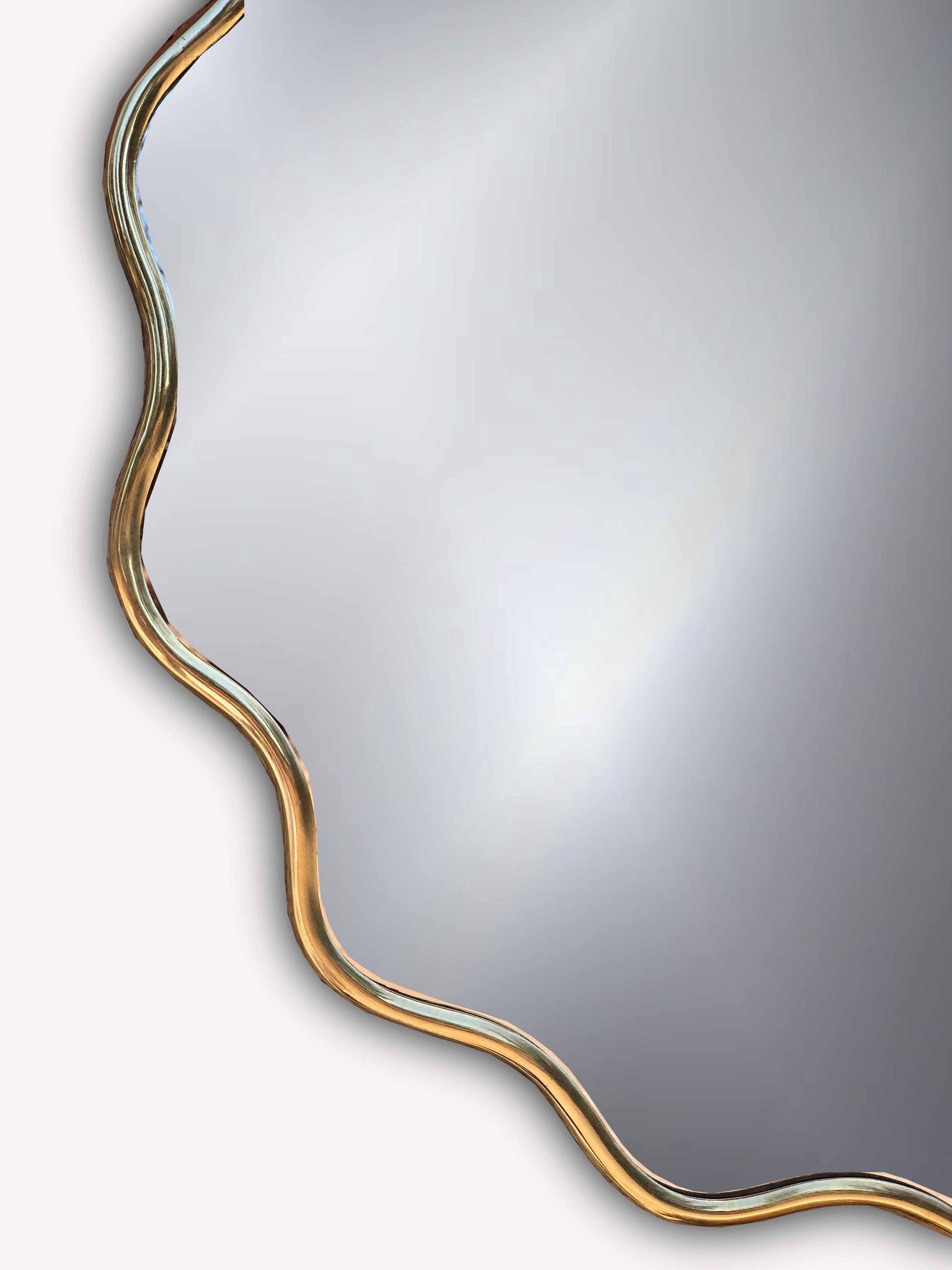 Close-up Frame Brass Mirror
