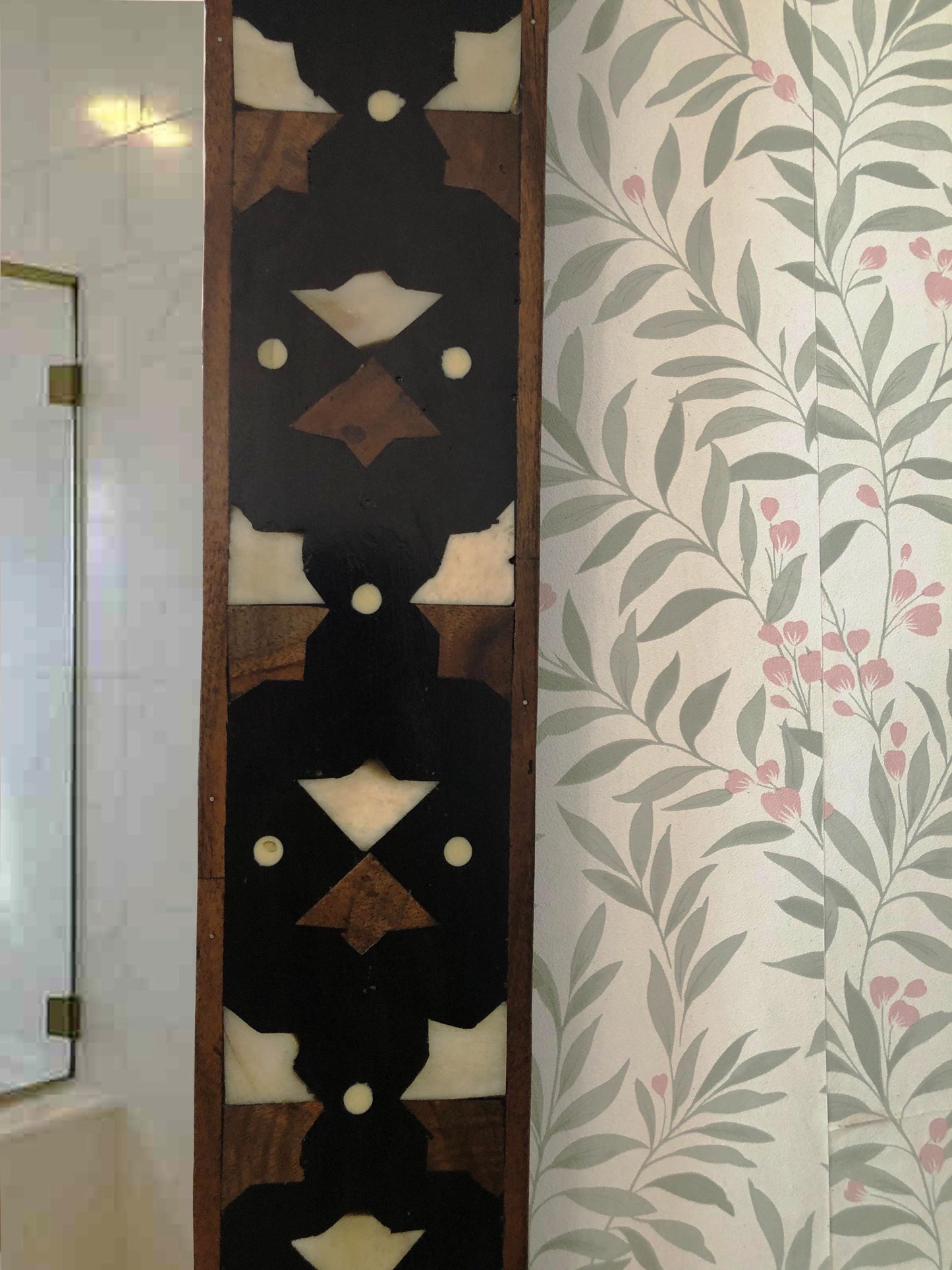 Bone Inlay Wall Mirror - Rectangular Bathroom  Vanity Mirror