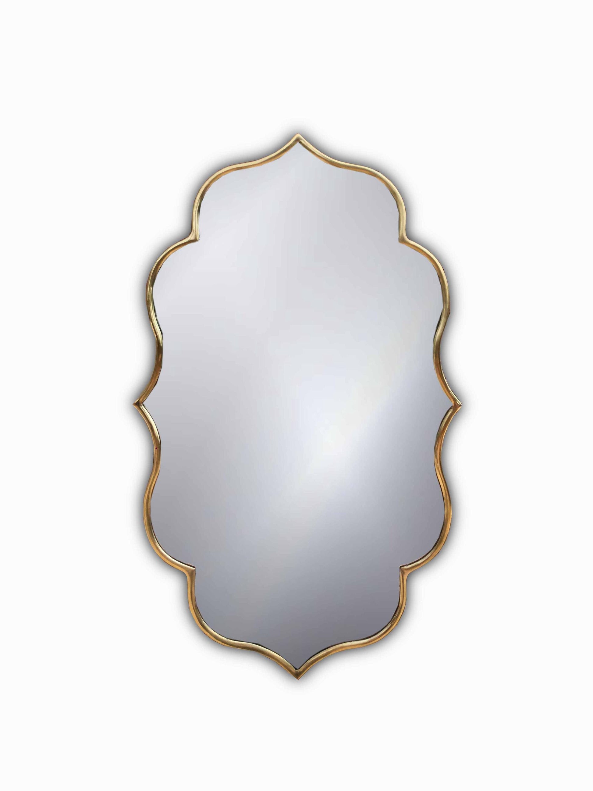 Mirror with wavy gold frame