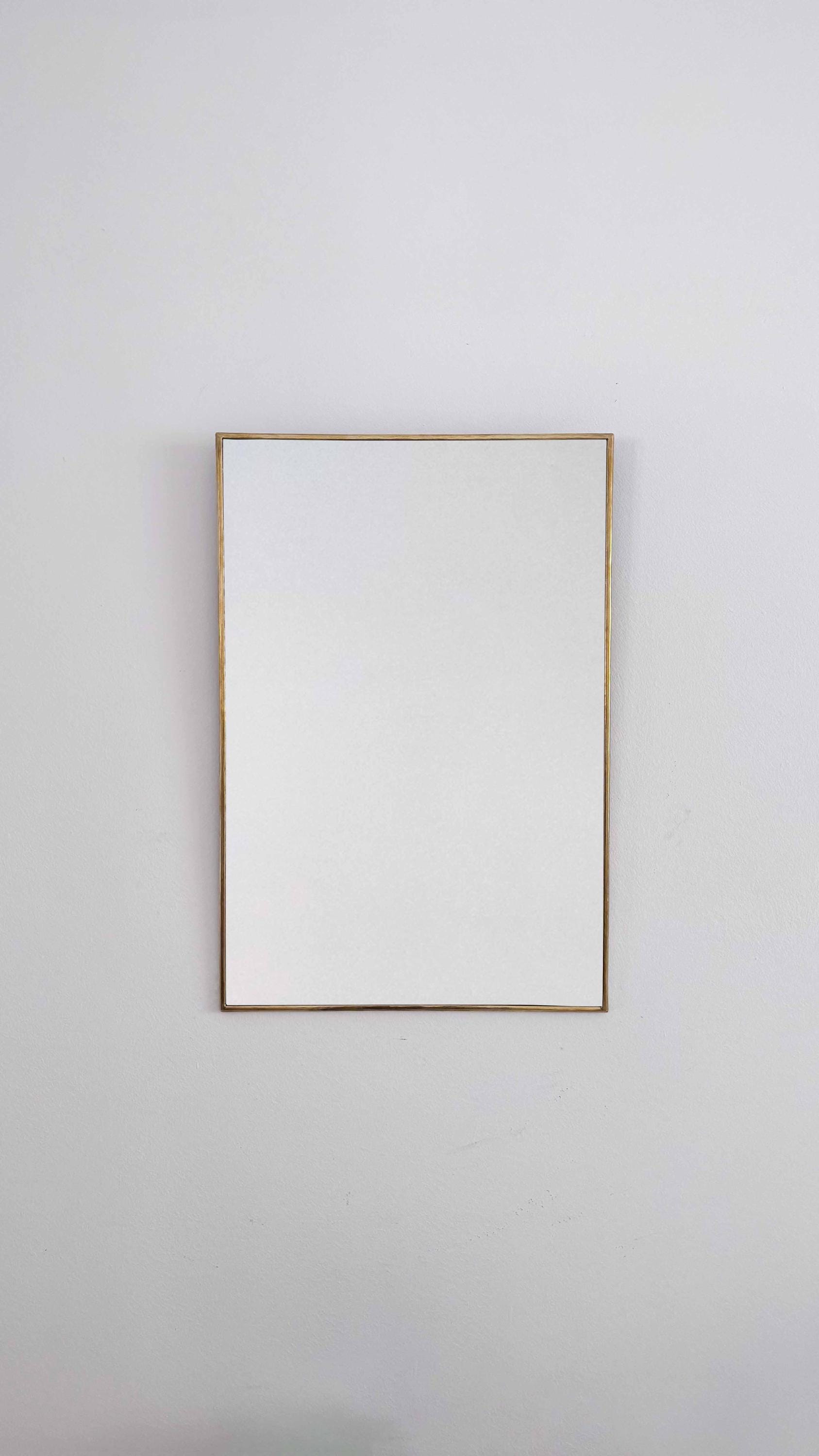 Unlacquered Brass Mirror