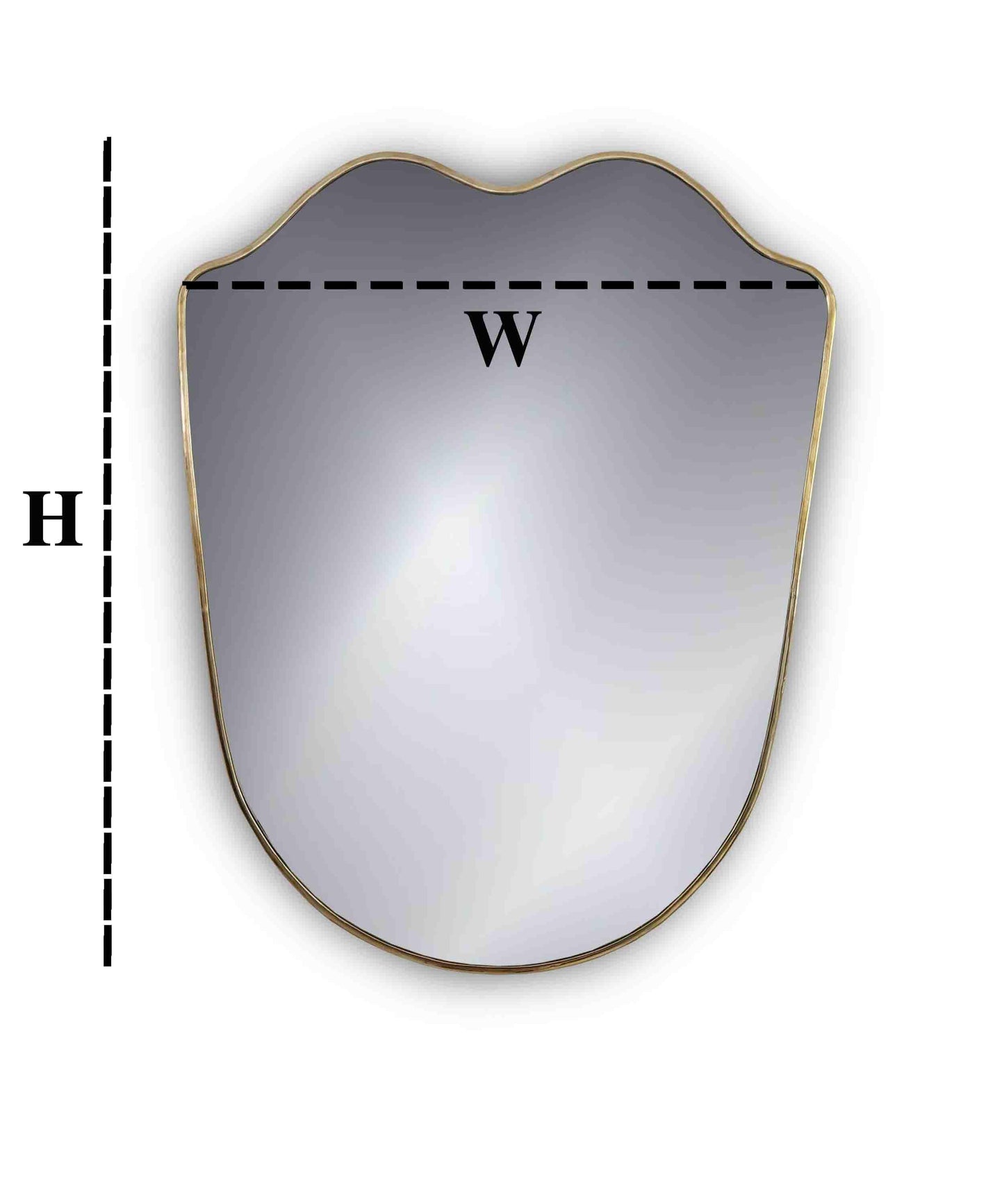 Italien Style Btahroom Mirror, Asymetrical mirror, Brass Wall Mirror, Asymetrical Mirror, Irregular mirror, Gold Mirror