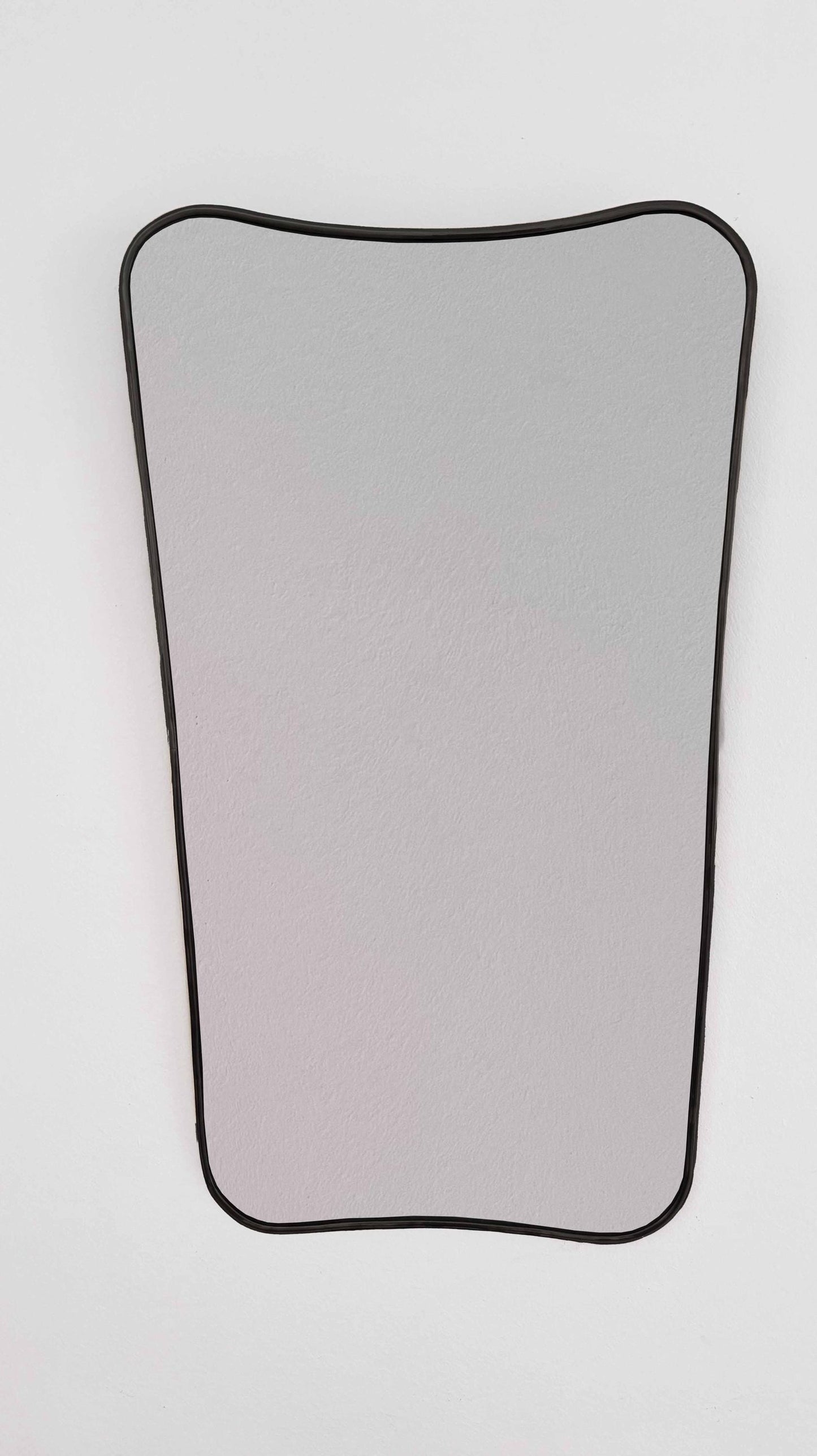 black framed brass Mirror in white background