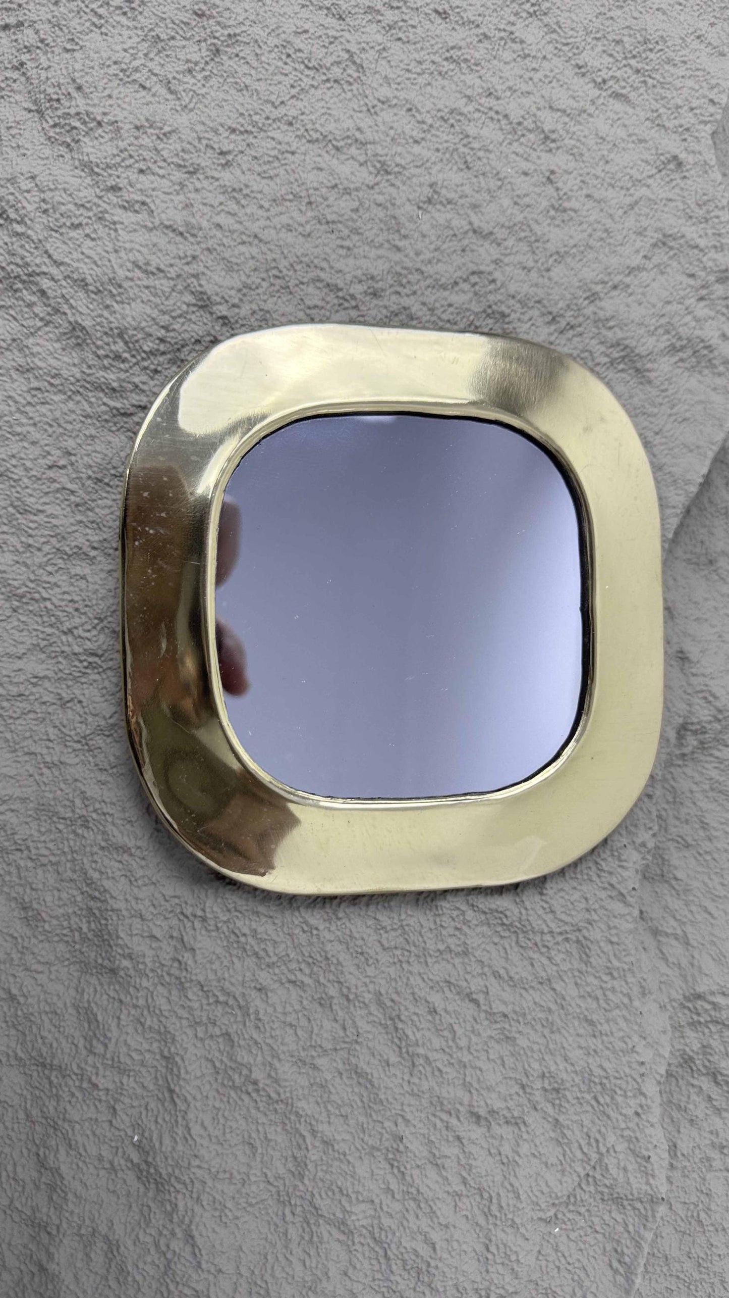 rectangular small brass mirror