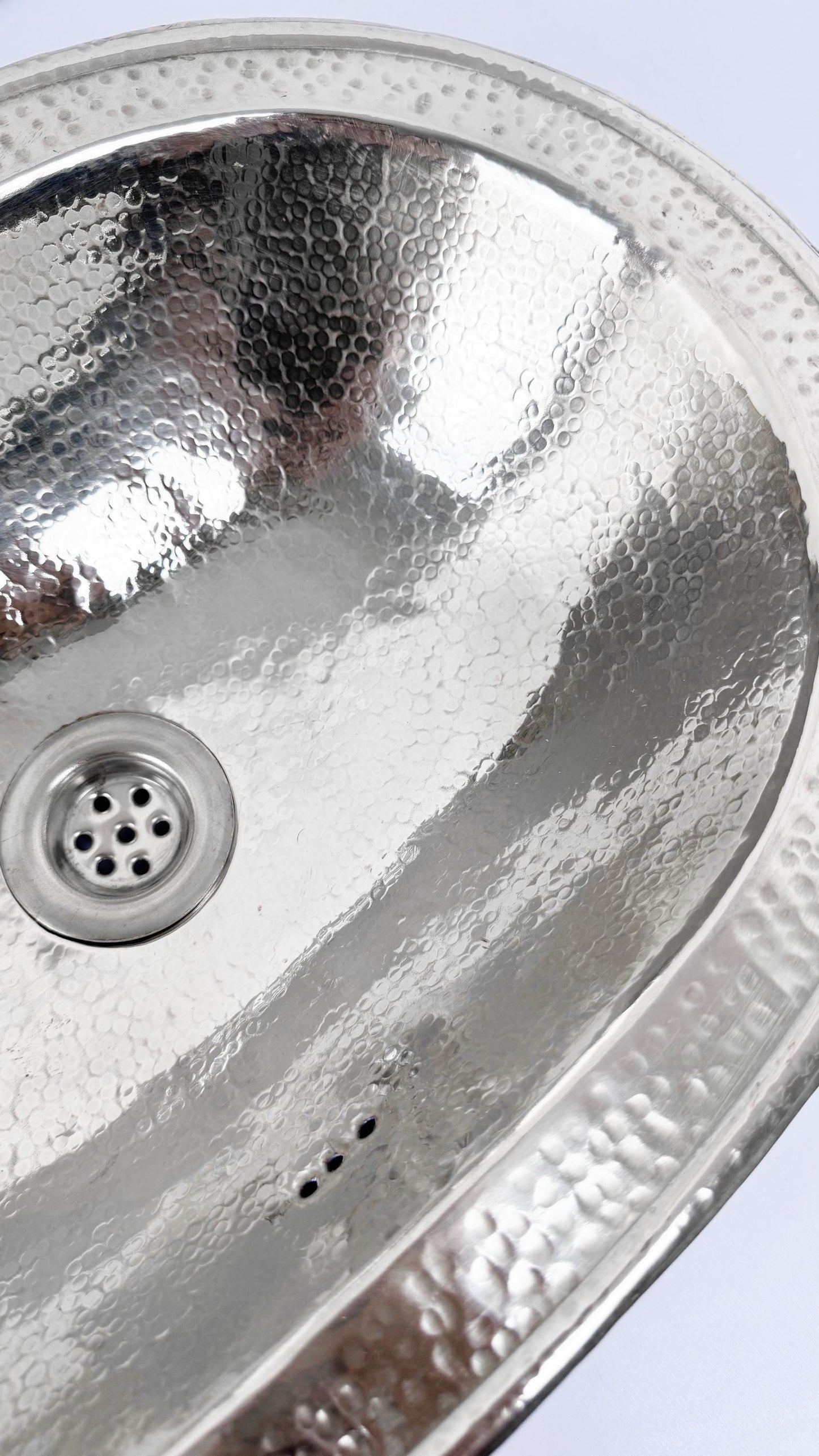 Silver Hammered Brass Bathroom Sinks