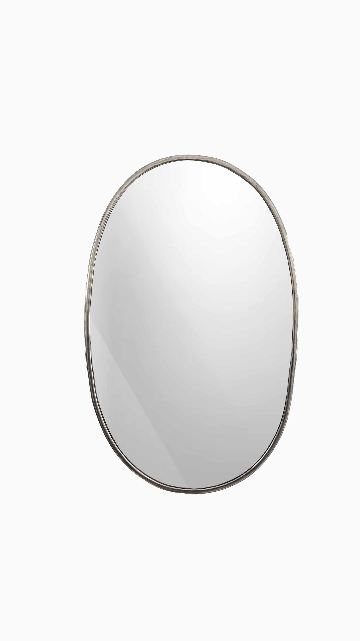 silver oval mirror
