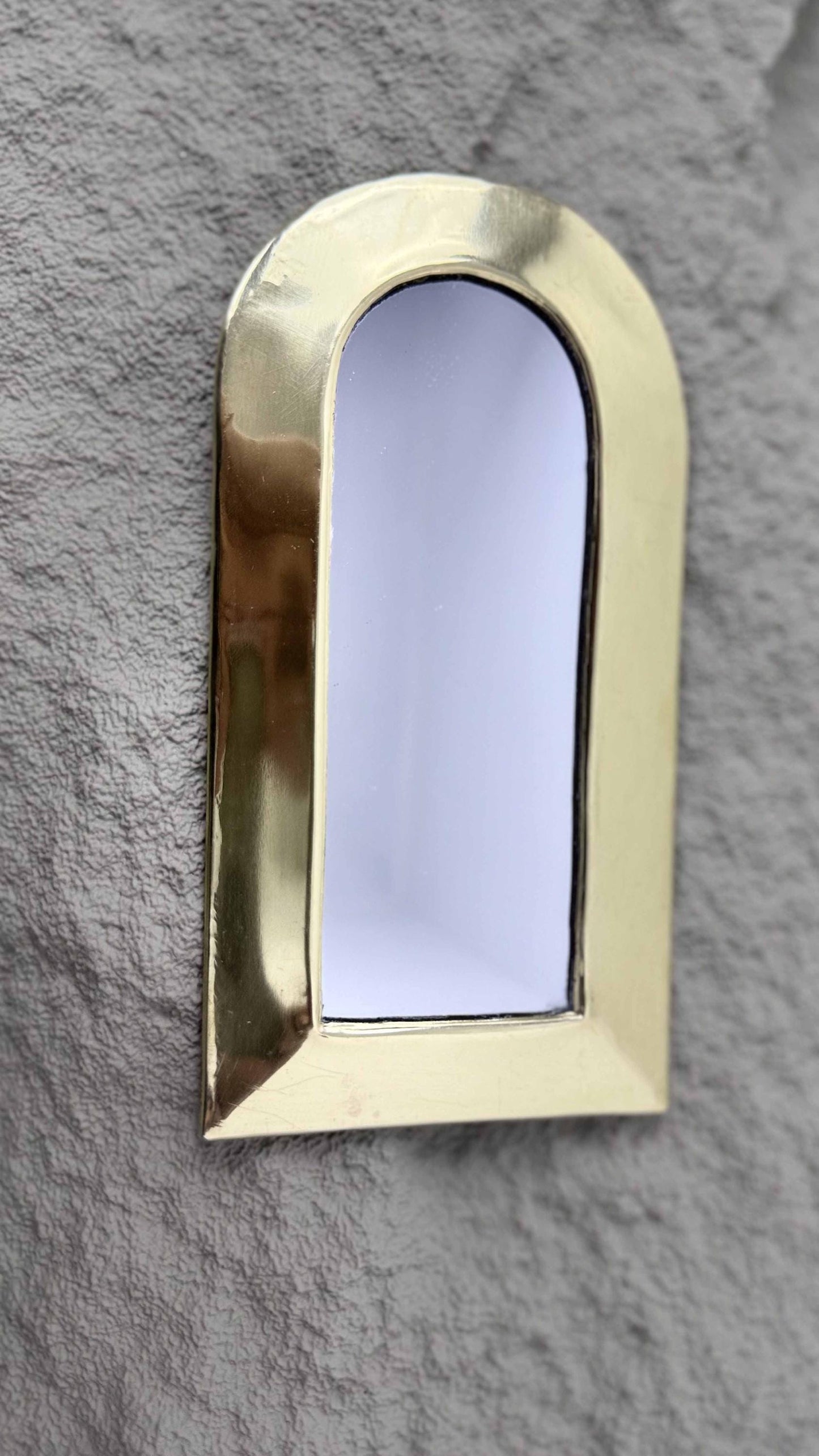 arch brass small mirror