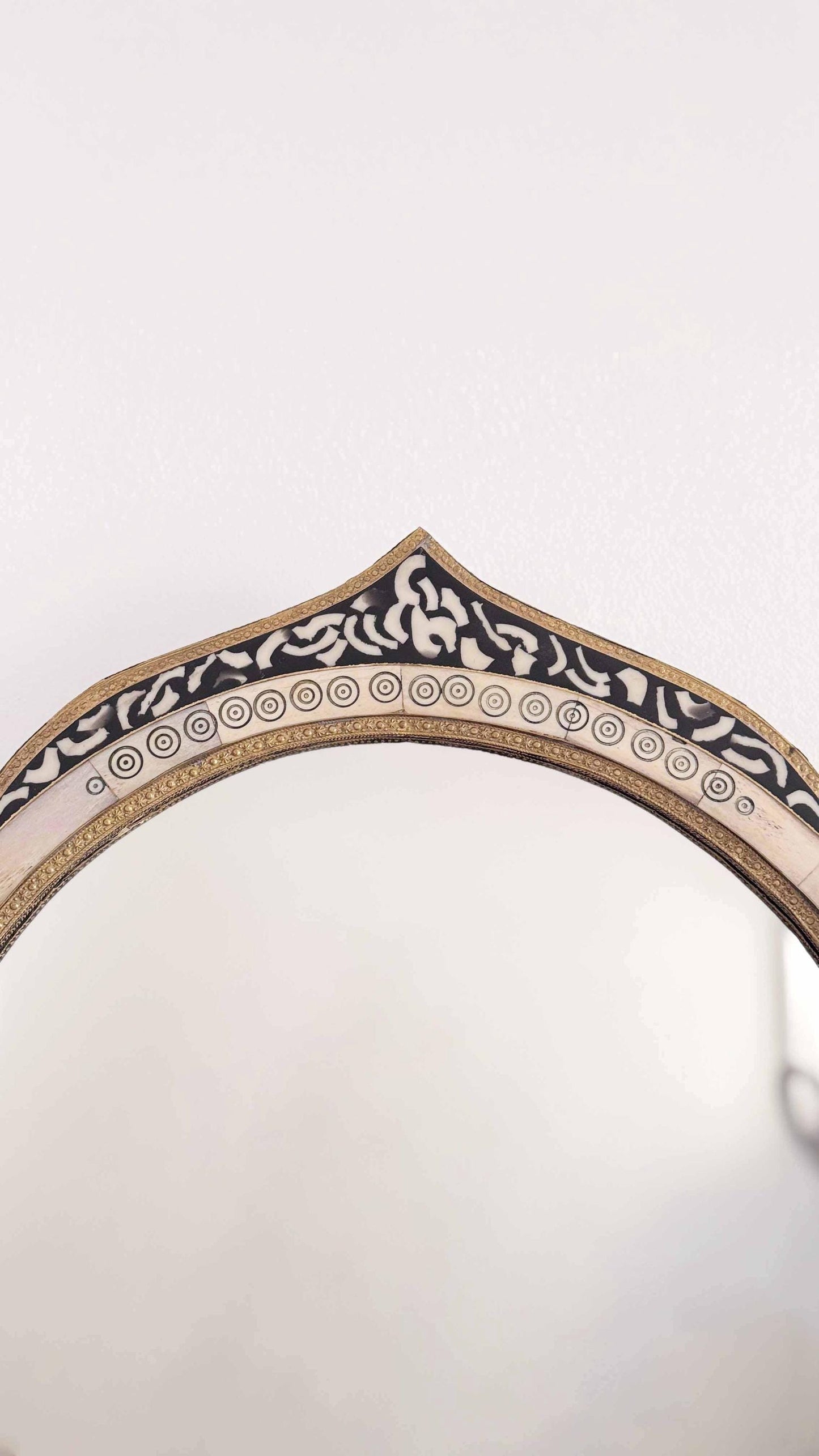 arch frame brass bone mirror