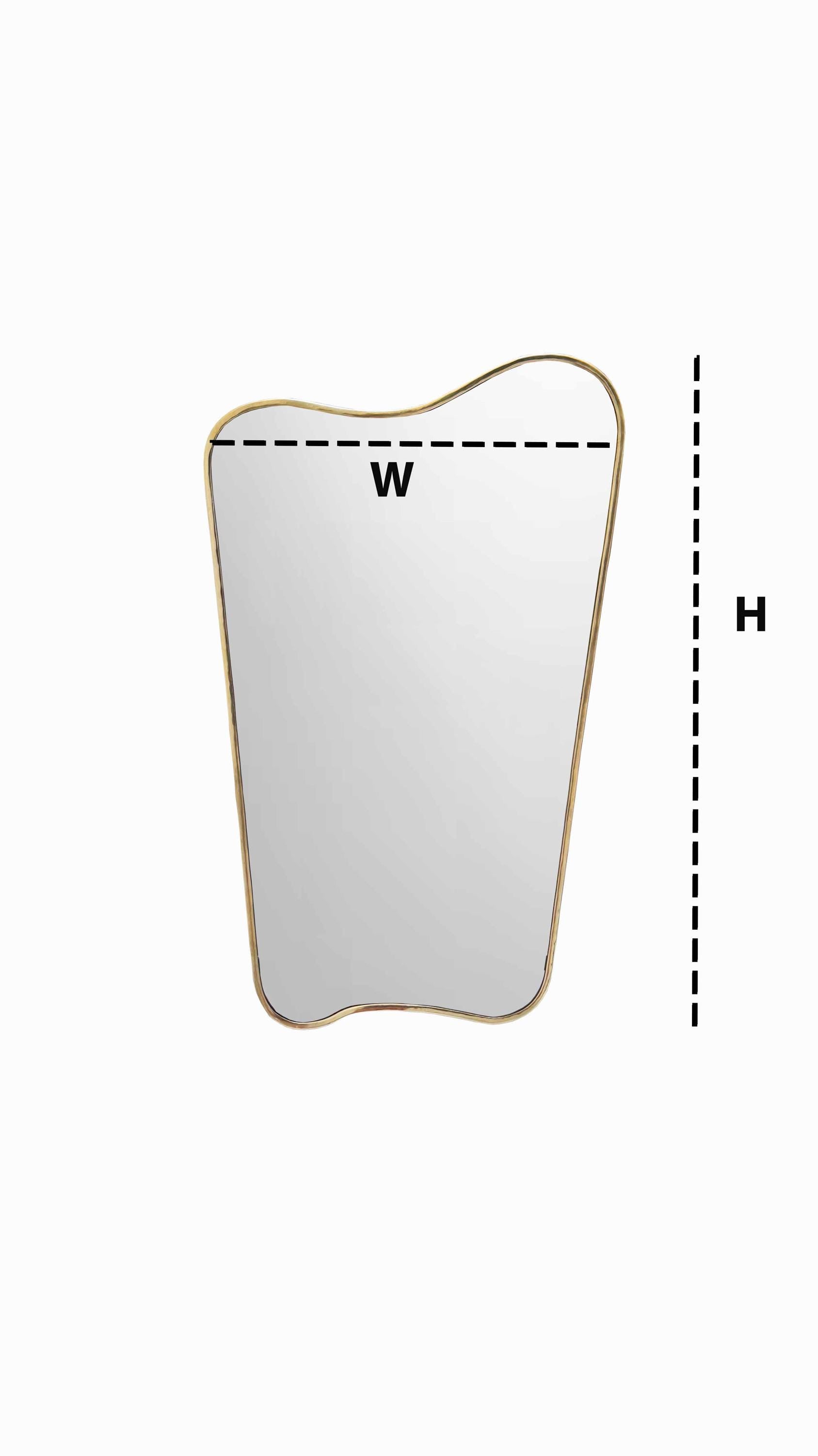 the dimension of curved brass mirror