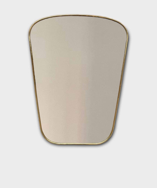 brass wall mirror in white background