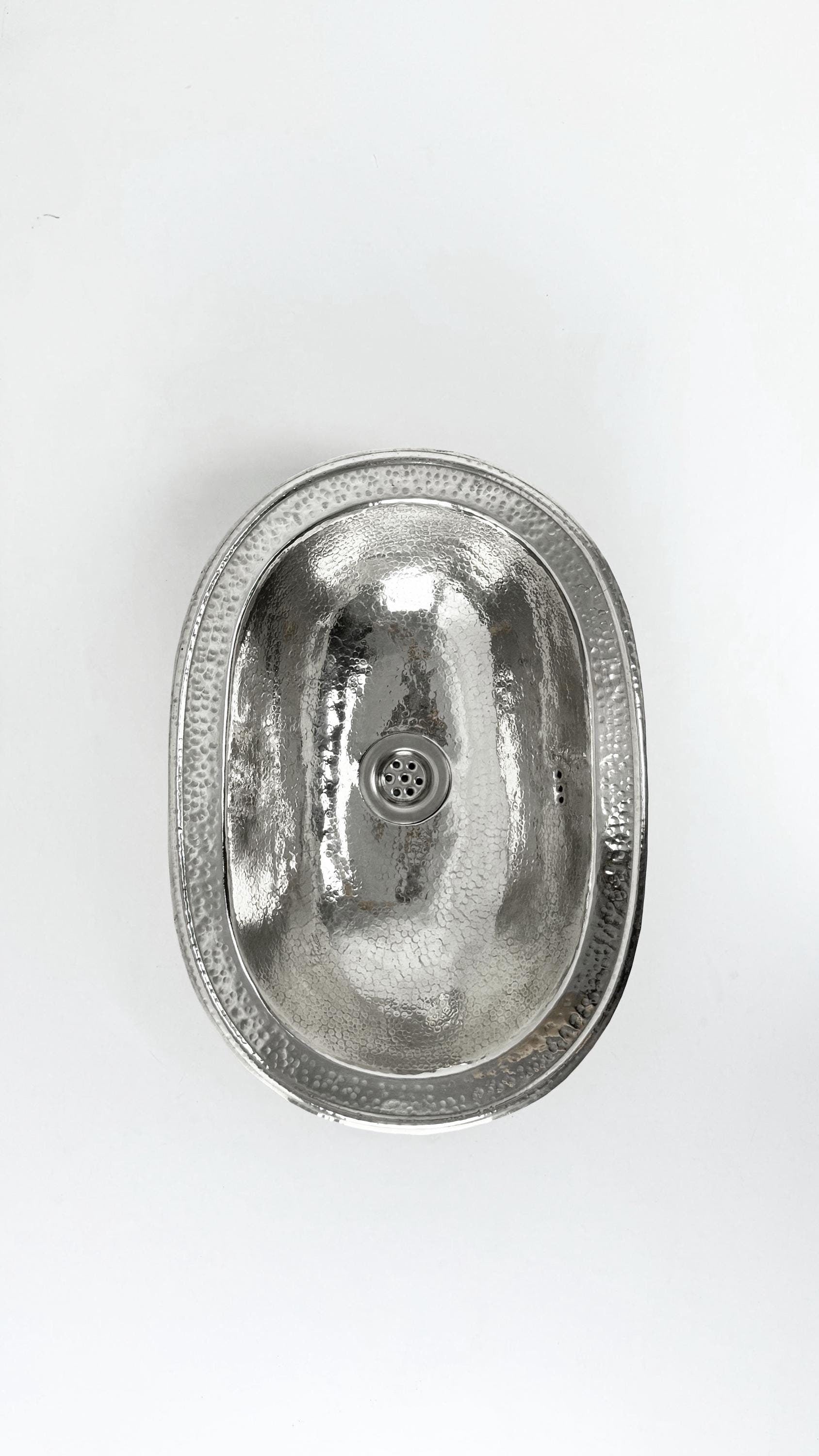 Silver Hammered Brass Bathroom Sink