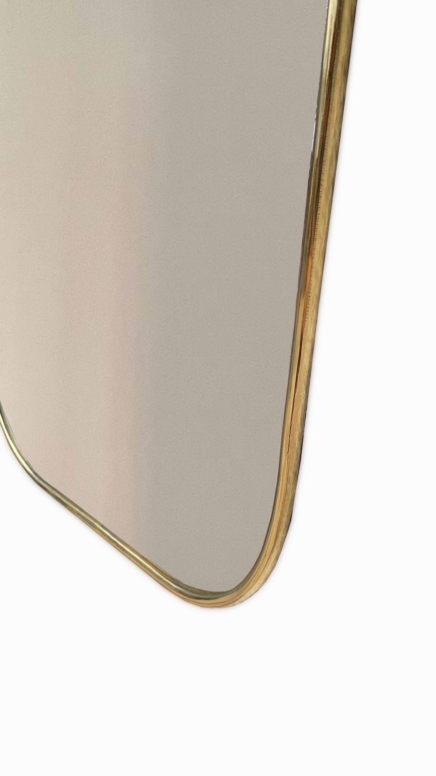 Brass frame mirror