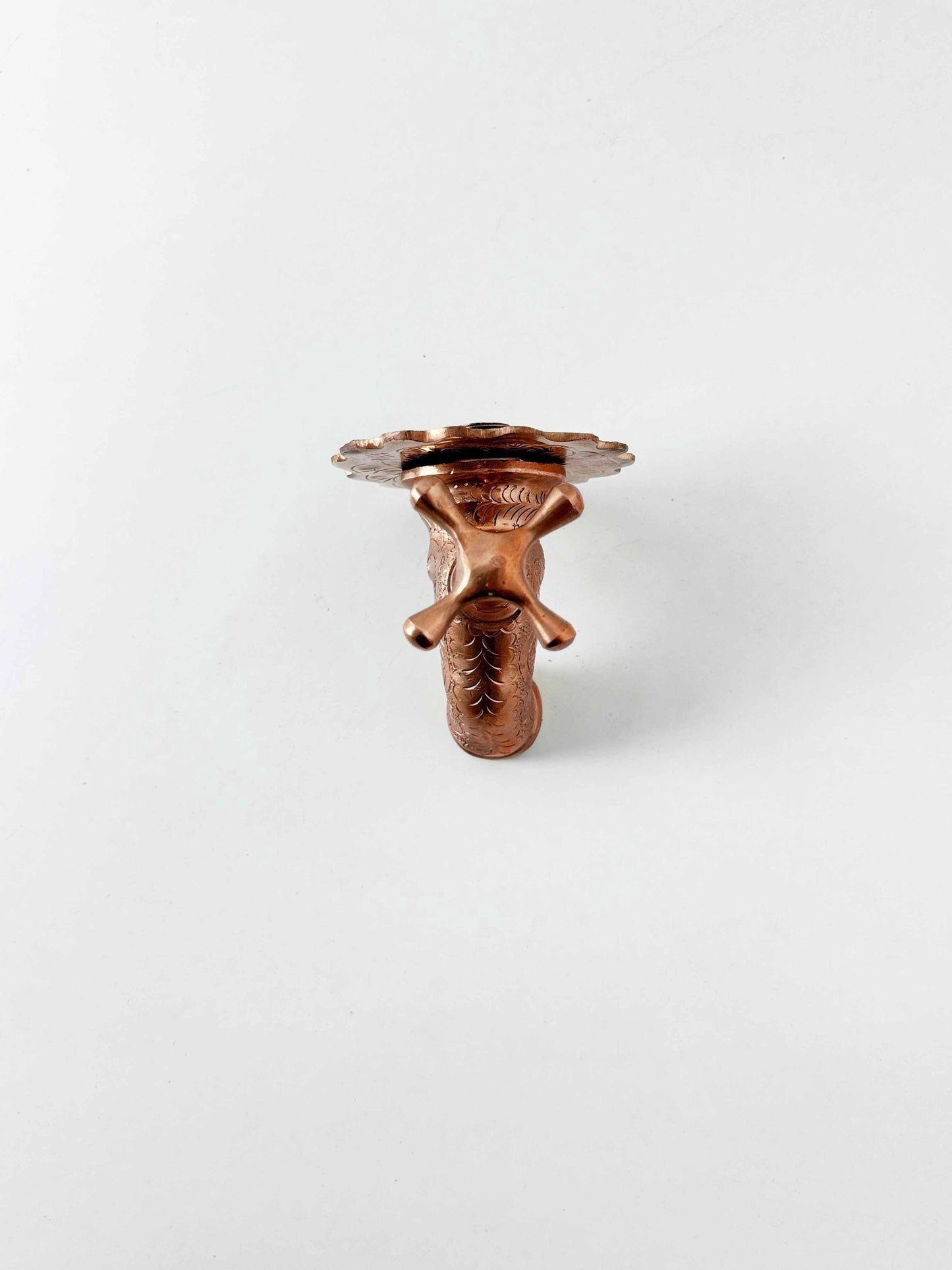 copper water tap from the top