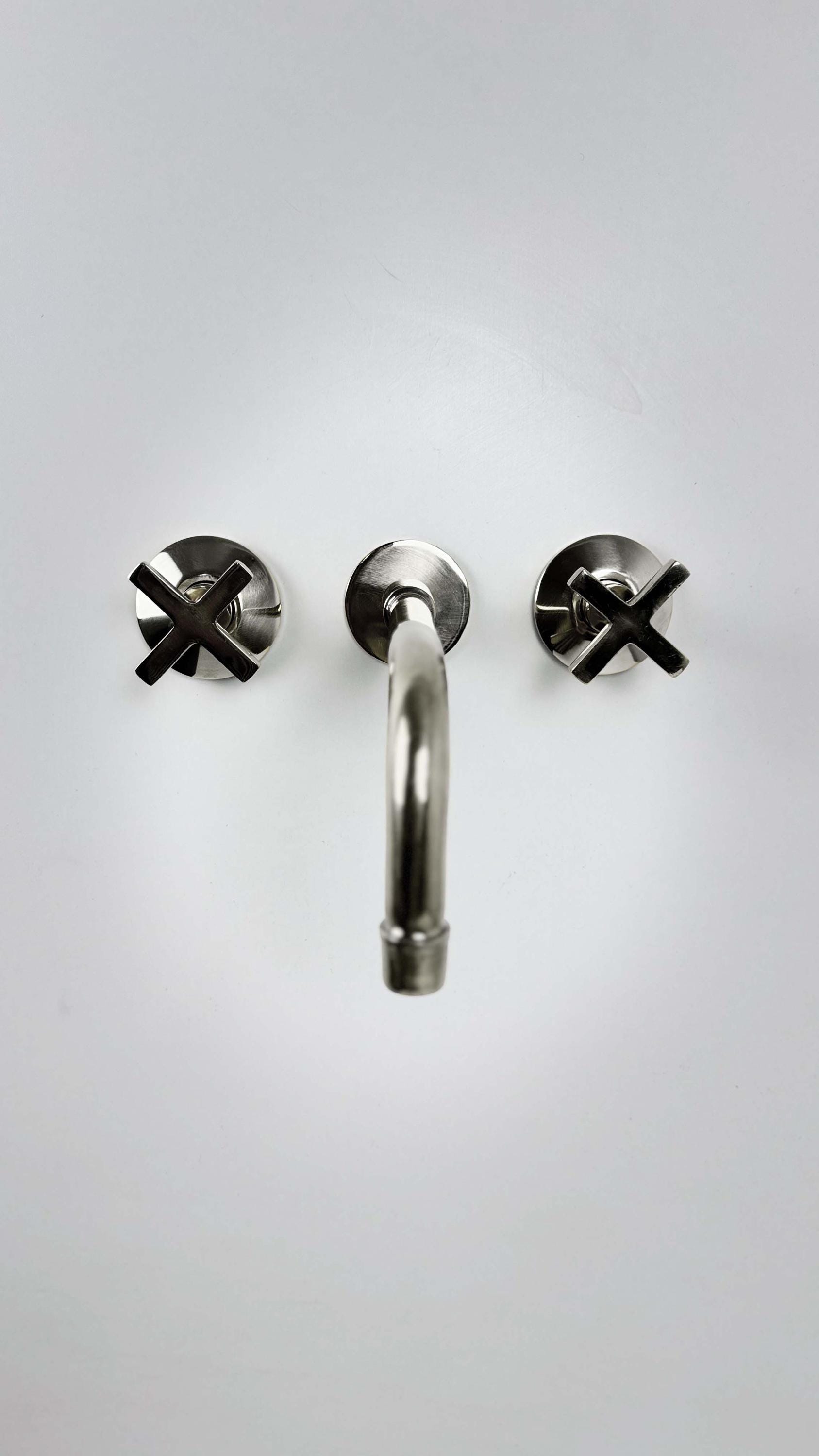 silver Wall Mount Bathroom Faucets