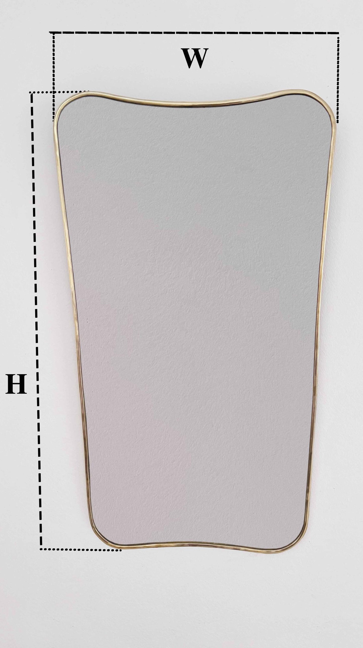 antiqued brass Mirror in white background