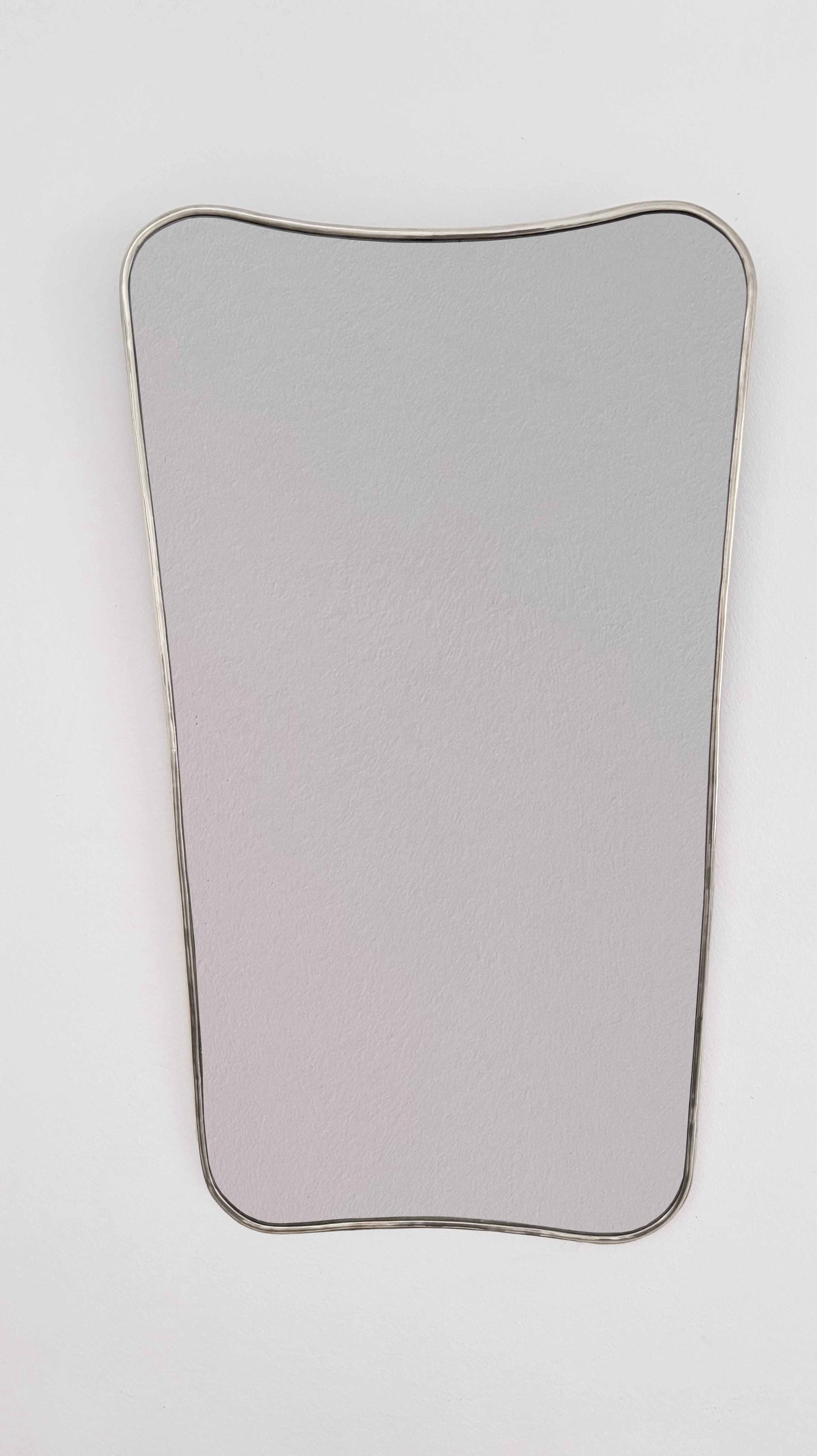 silver frame Mirror in white background