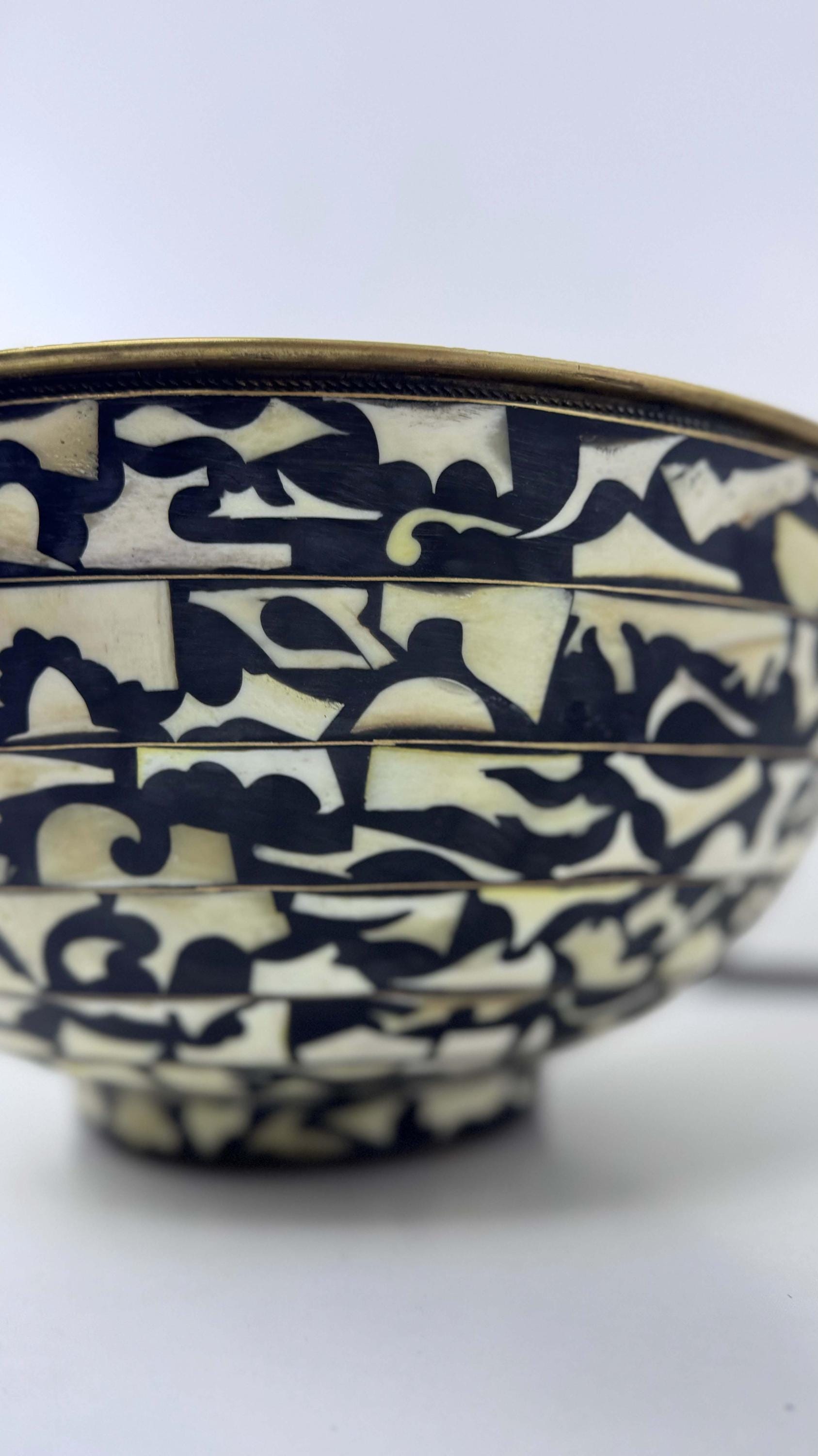 bone inlay Hammered Brass Vessel Sink