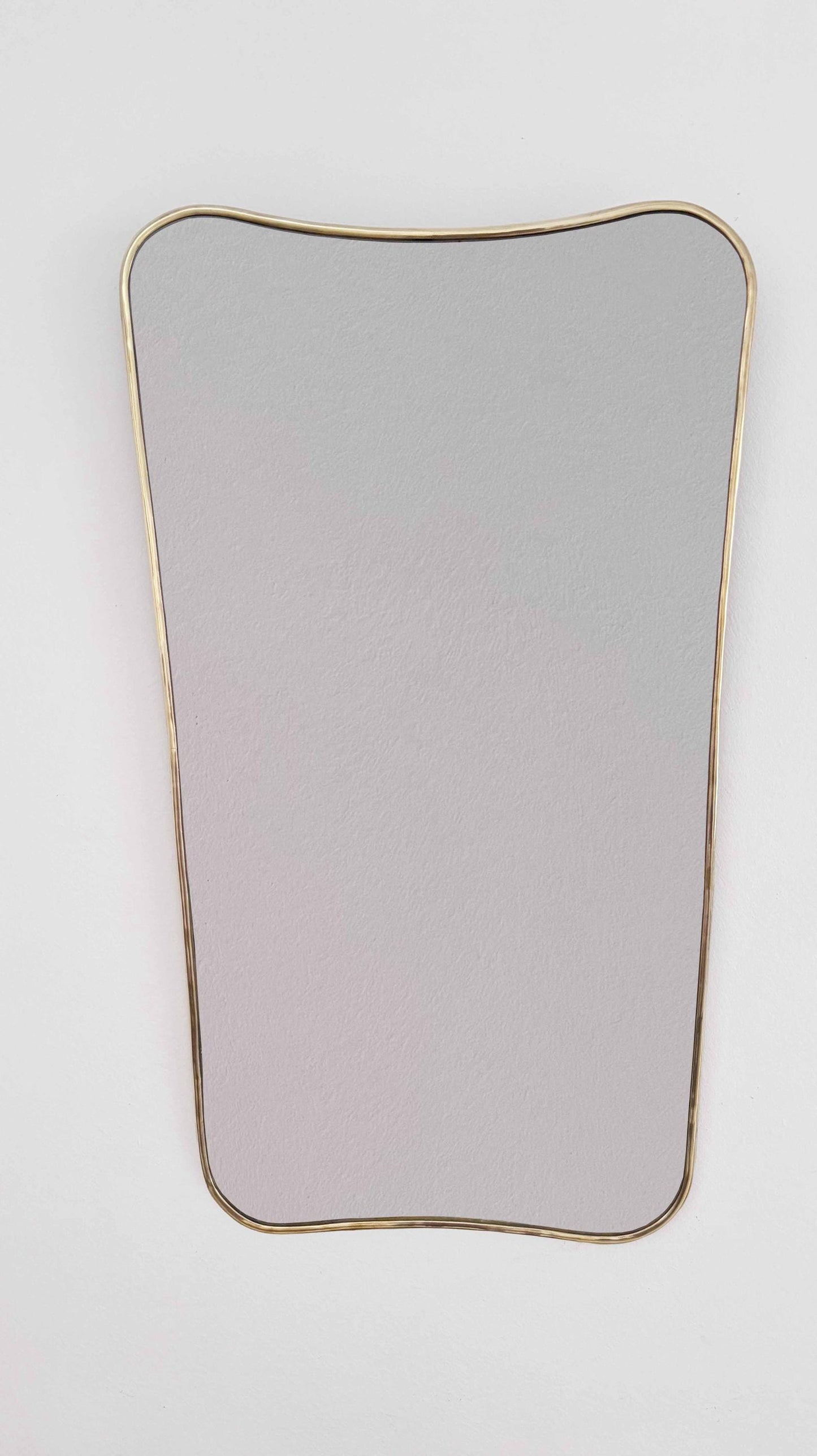 Bathroom brass Mirror in white background