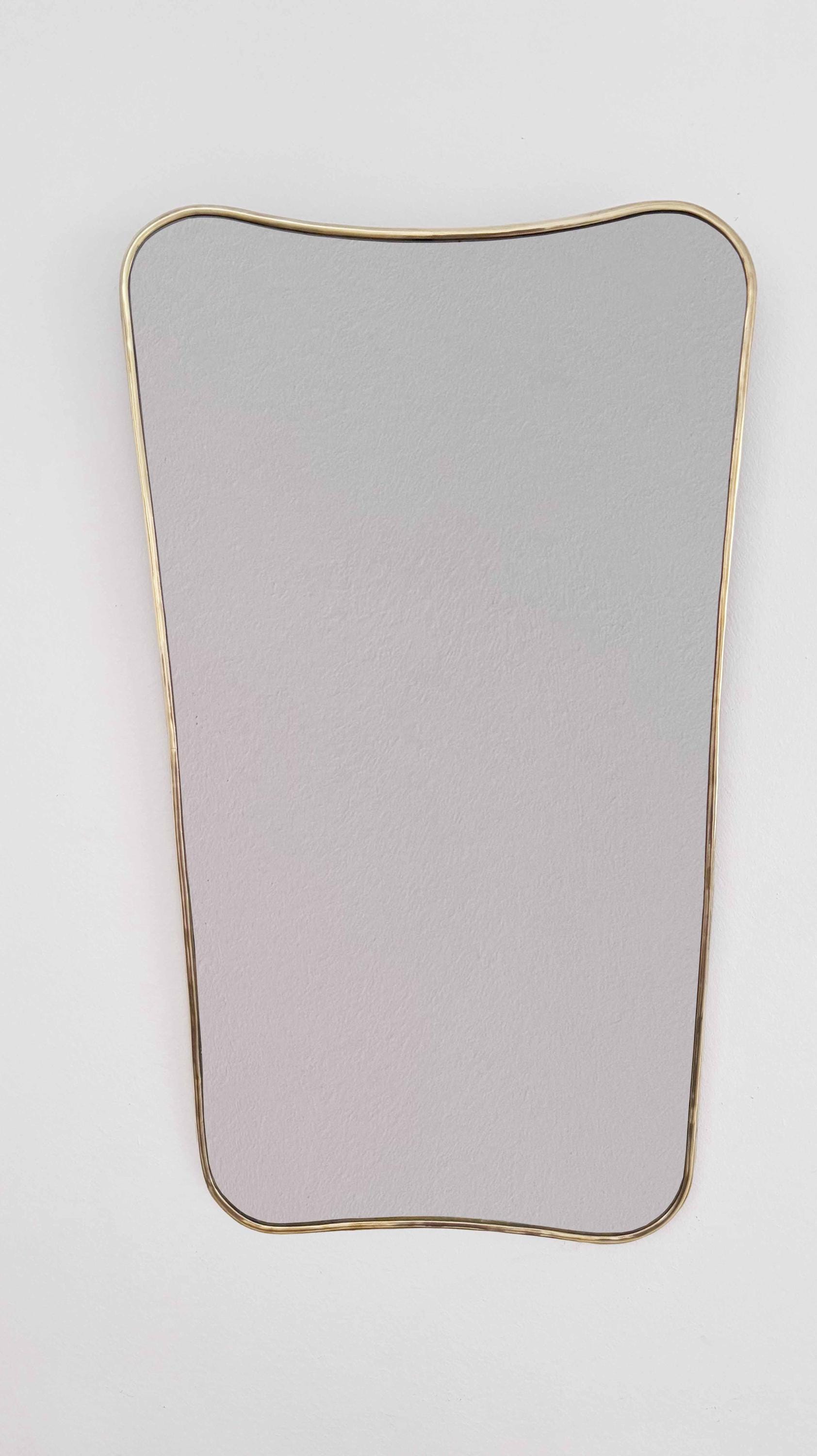Bathroom brass Mirror in white background