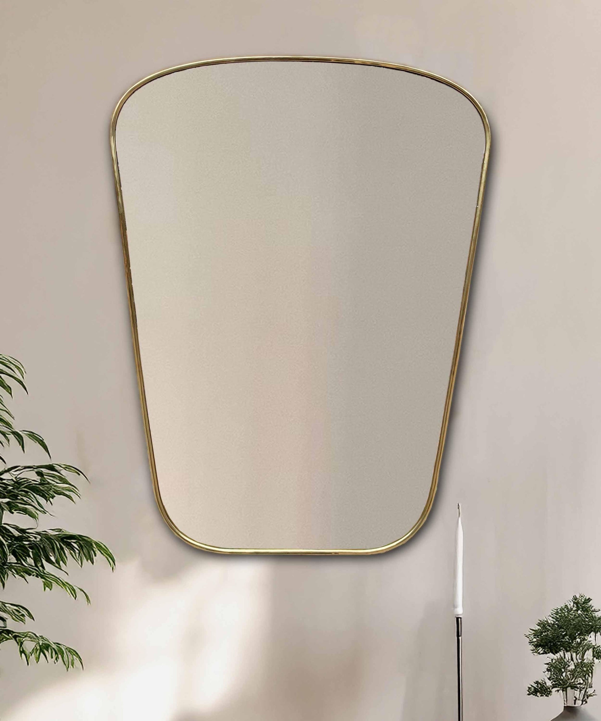 raw brass mirror