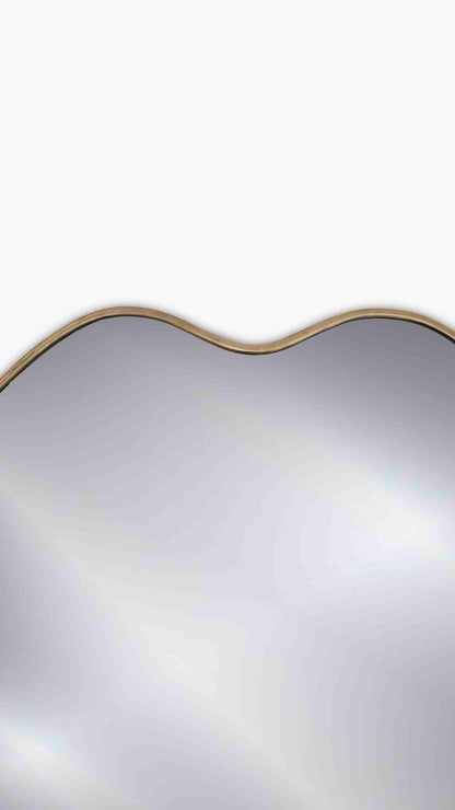 Italien Style Btahroom Mirror, Asymetrical mirror, Brass Wall Mirror, Asymetrical Mirror, Irregular mirror, Gold Mirror