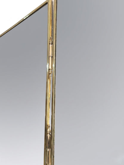 Foldable Triptych Mirror – Adjustable Makeup Mirror with Solid Brass Back Panels