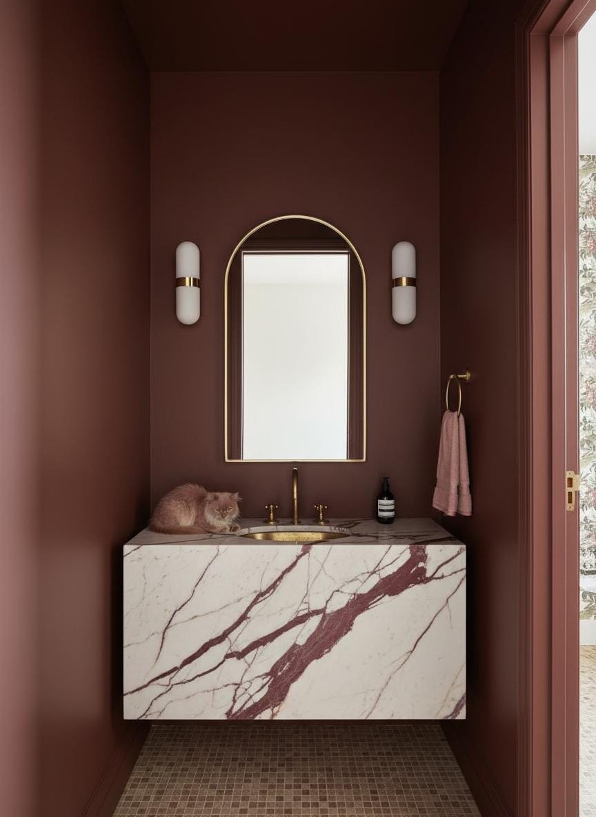 Arched Wall Mirror – Modern Vanity Mirror with Handcrafted Brass Frame