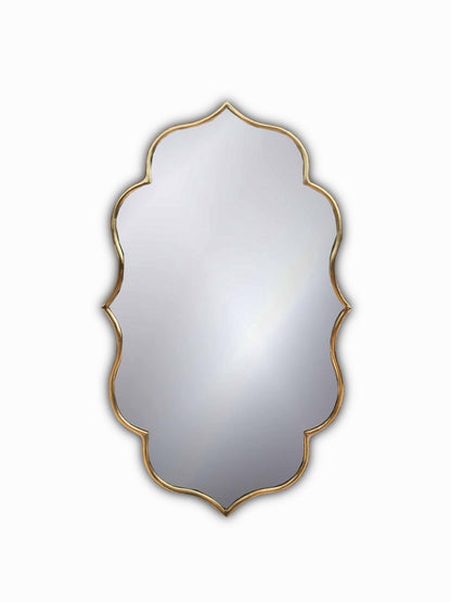 Mirror with wavy gold frame