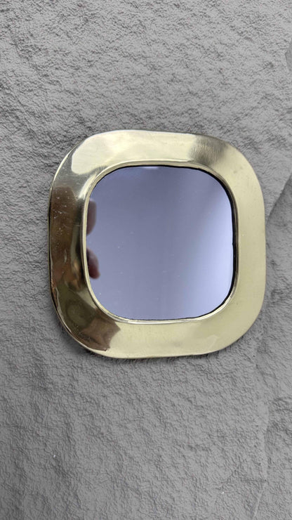 rectangular small brass mirror