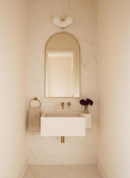 Arched Wall Mirror – Modern Vanity Mirror with Handcrafted Brass Frame