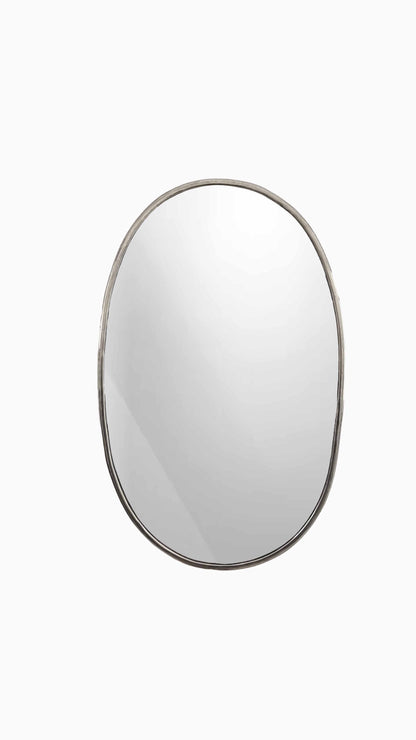 silver oval mirror