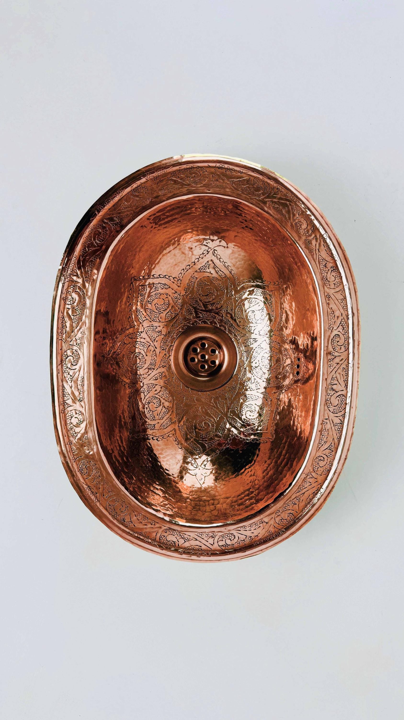 engraved copper sink