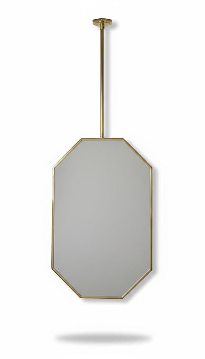 octagon suspended mirror in a white background.