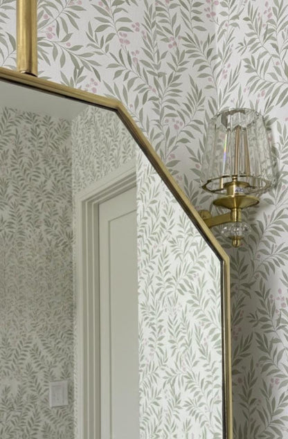 Close-up of angled octagon brass frame edge