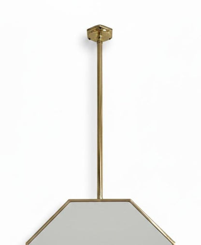 Octagonal Brass Mirror – Modern Ceiling Suspended Bathroom Wall Mirror
