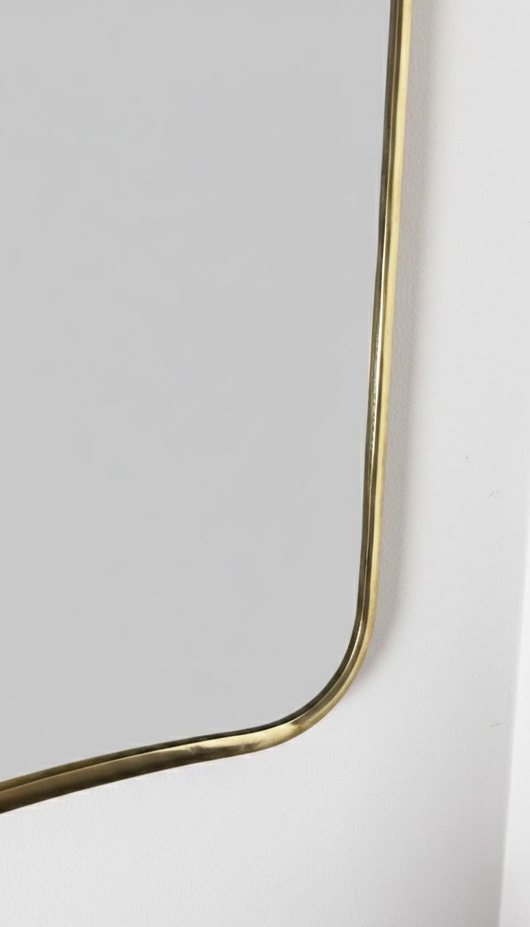 Brass frame side detail close-up