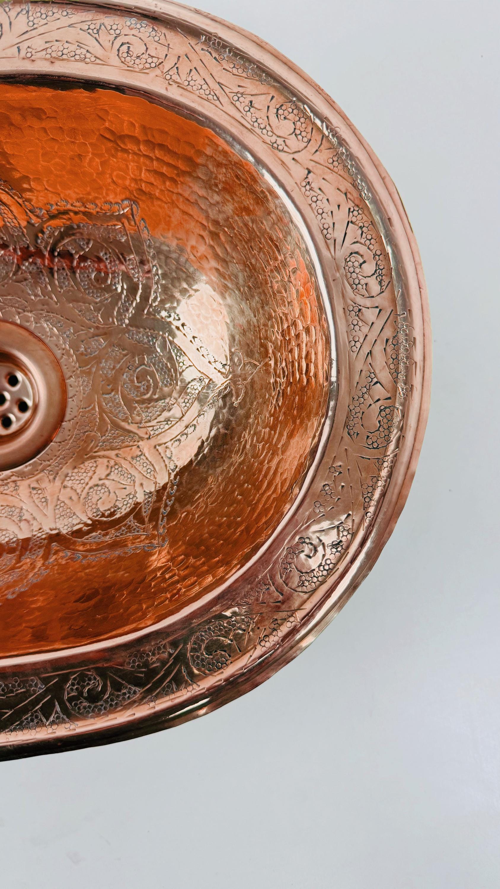 copper sink with moroccan engraving