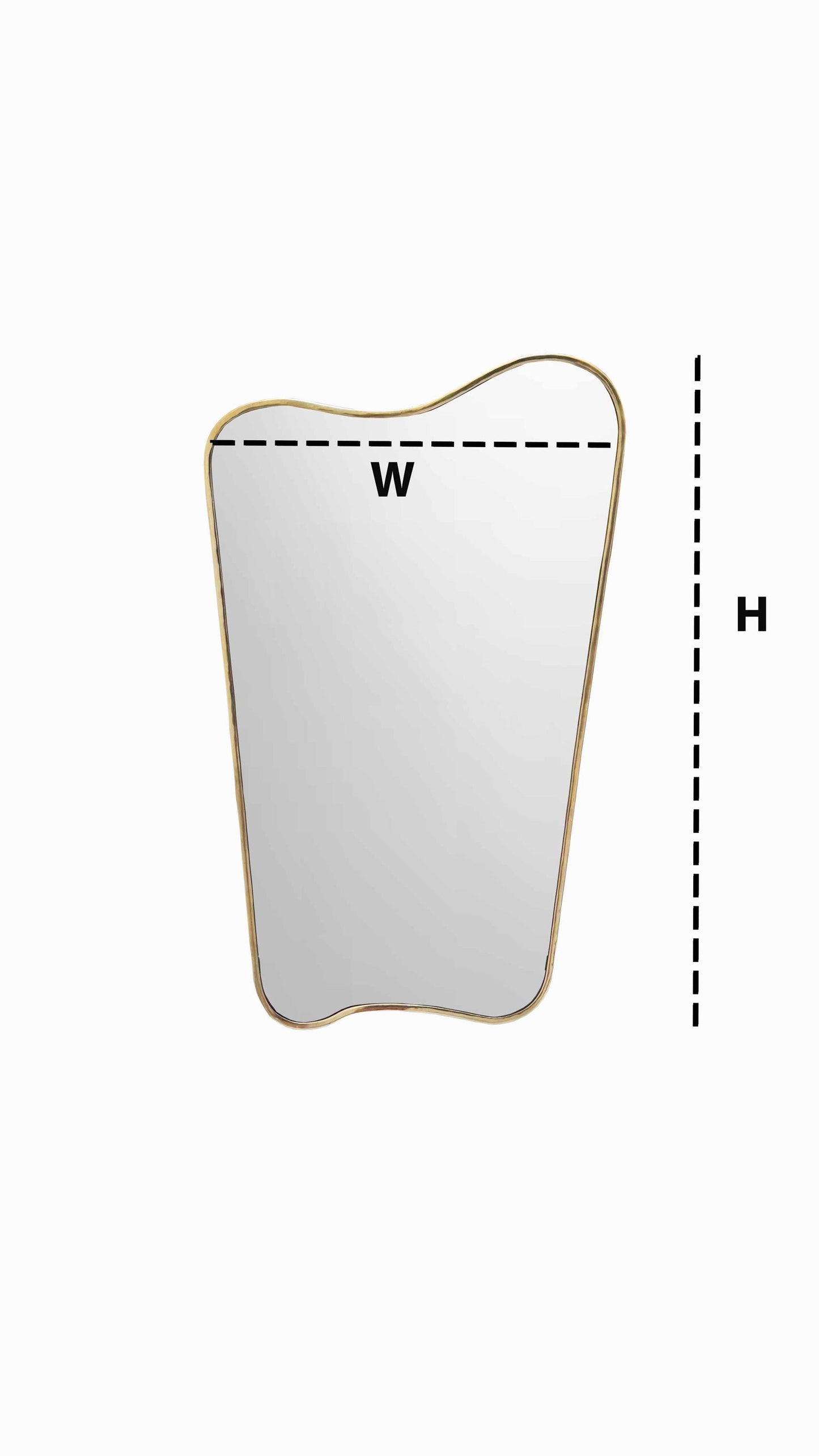 the dimension of curved brass mirror