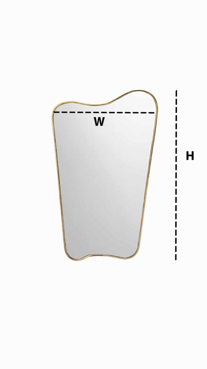 the dimension of curved brass mirror