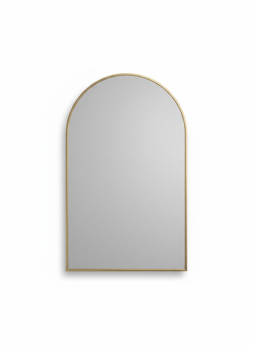 Arched Wall Mirror – Modern Vanity Mirror with Handcrafted Brass Frame