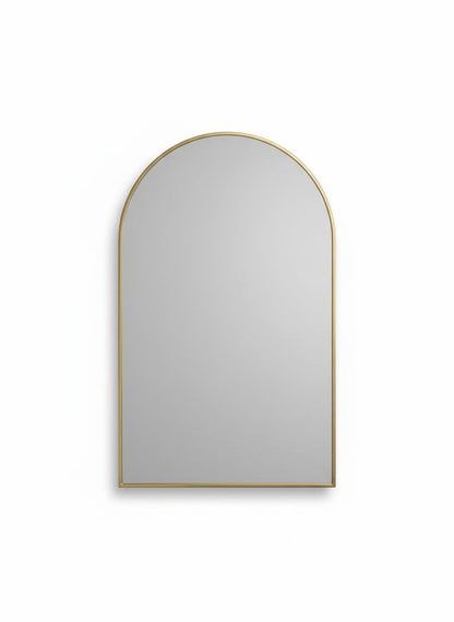 Arched Wall Mirror – Modern Vanity Mirror with Handcrafted Brass Frame