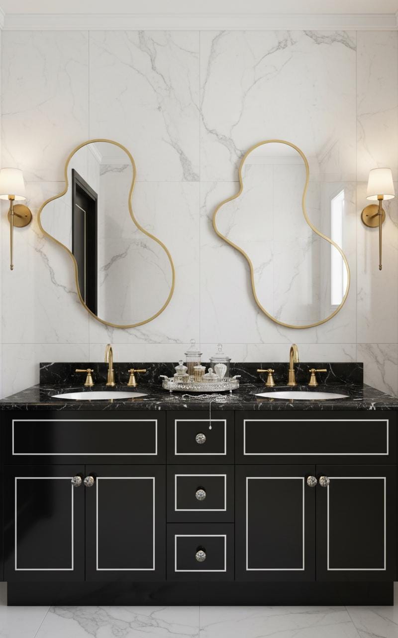 Modern irregular brass mirror wall decor