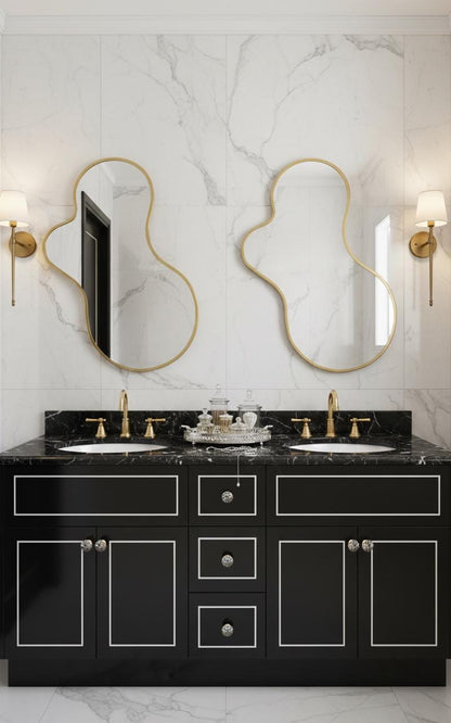 Modern irregular brass mirror wall decor