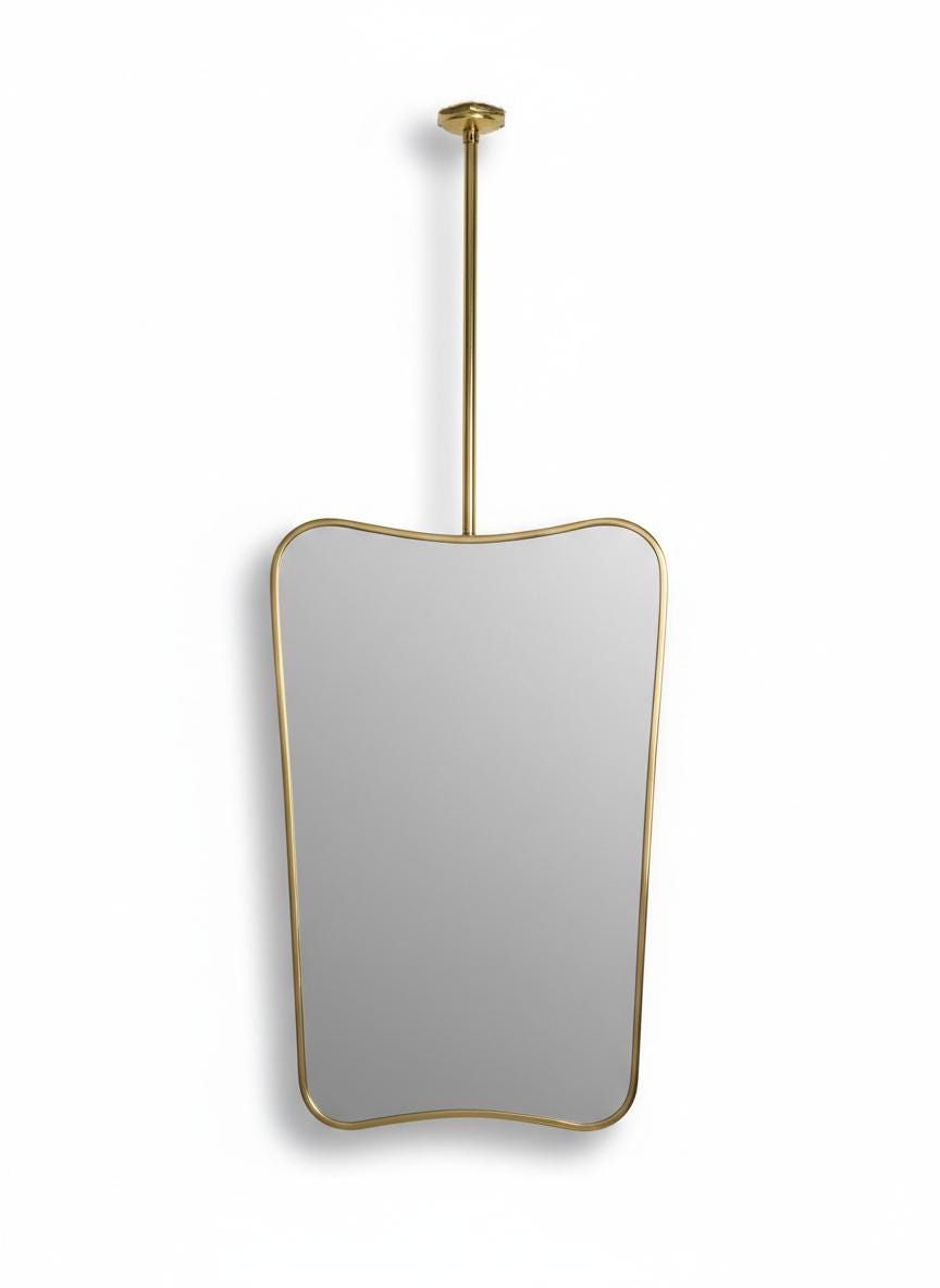 Handmade brass ceiling mount rod detail