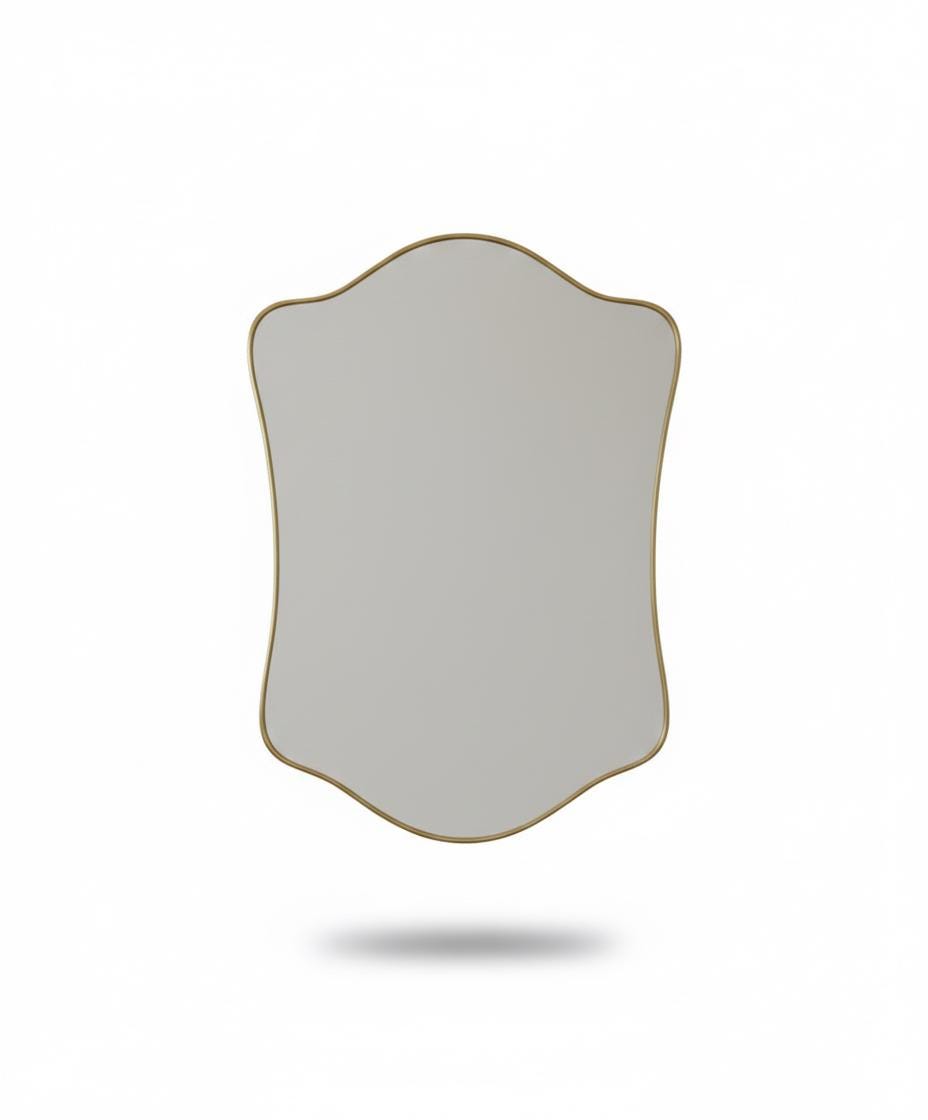 Irregular crest mirror in a white background