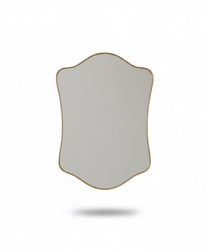 Irregular crest mirror in a white background