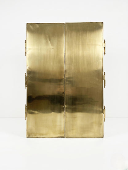 Solid brass back panels of foldable mirror