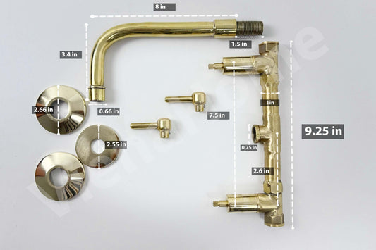 Brushed Nickel Bathroom Faucet - Wall Mount Faucet