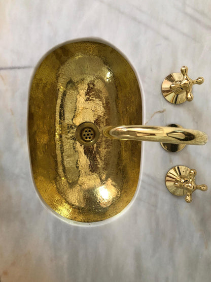 Bathroom Vanity Faucet - Unlacquered Brass Faucet, Vanity Faucet, Bathroom Faucet, 3 holes Faucet , Deck Mount Faucet