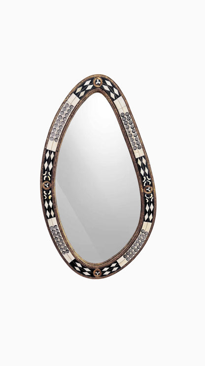 black Bone inlay mirror in white background