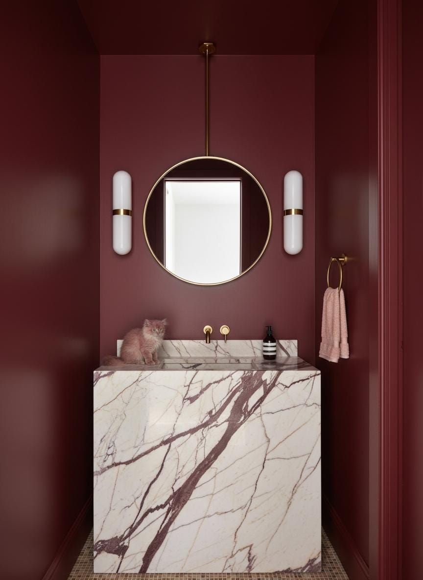 Ceiling Mounted Brass Mirror – Handmade Round Suspended Bathroom Mirror With Floating Frame